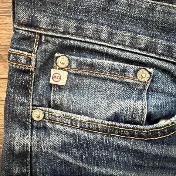 Ag Adriano Goldschmied Blue Straight Jeans Distressed - Picture 4 of 6